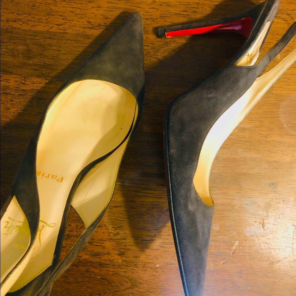 Louboutin heeled sling back shoes